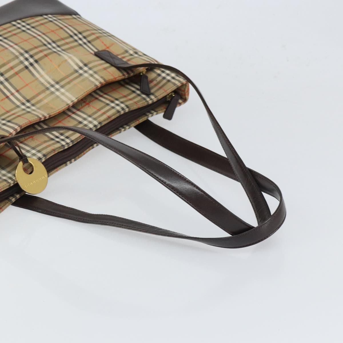 Burberry Nova Check Tote Canvas And Leather Beige Canvas Tote Bag