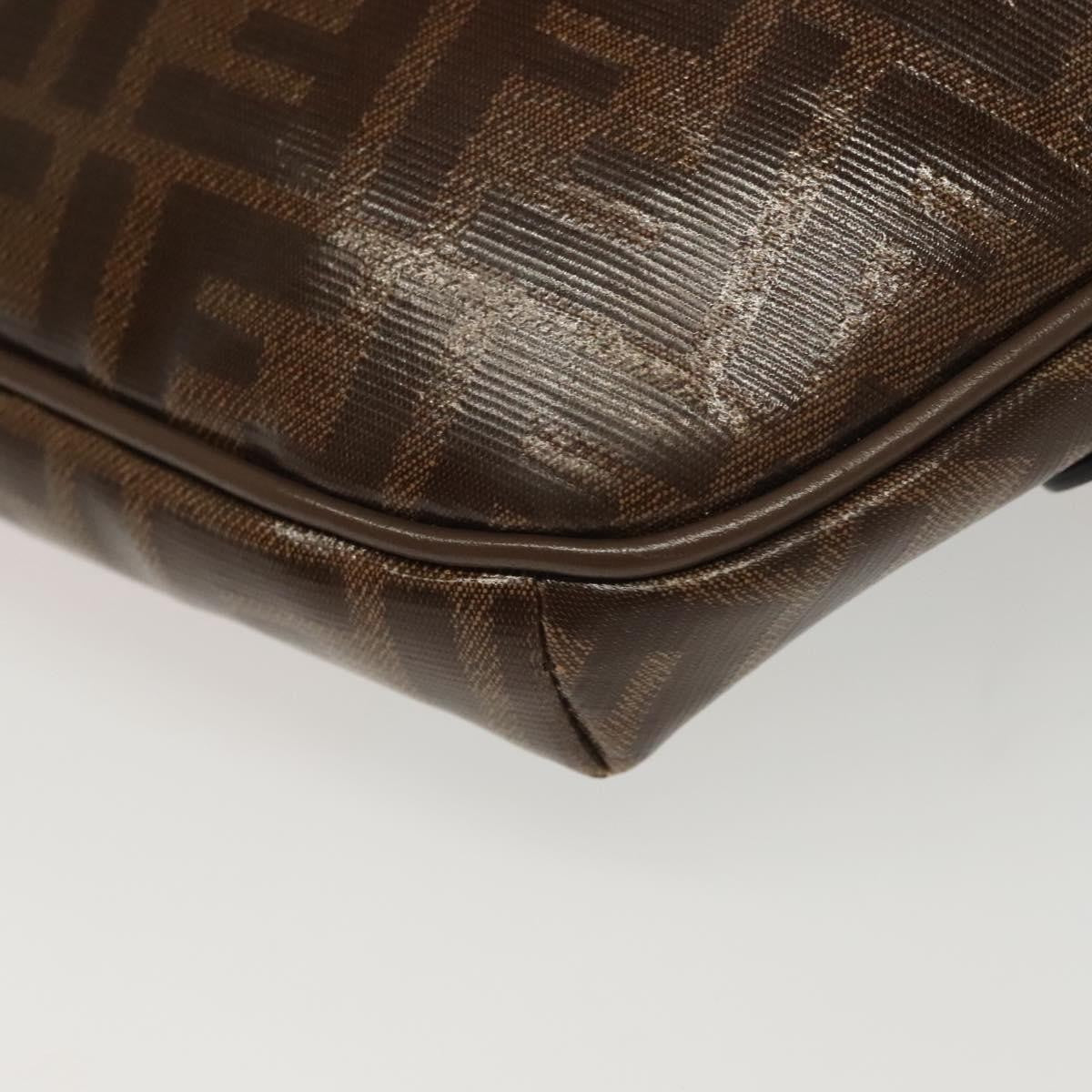 Fendi Mania Logo Waist Bag Zucca Coated Canvas Brown Canvas Clutche & Pouche Bag