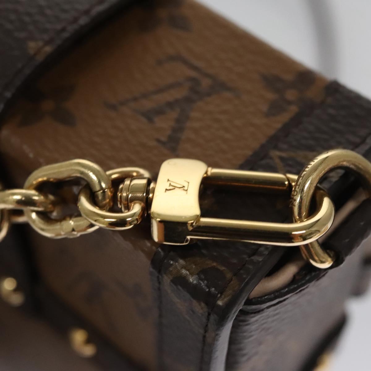 Louis Vuitton Vertical Trunk Pochette Reverse Monogram Canvas Brown Canvas Clutche & Pouche Bag