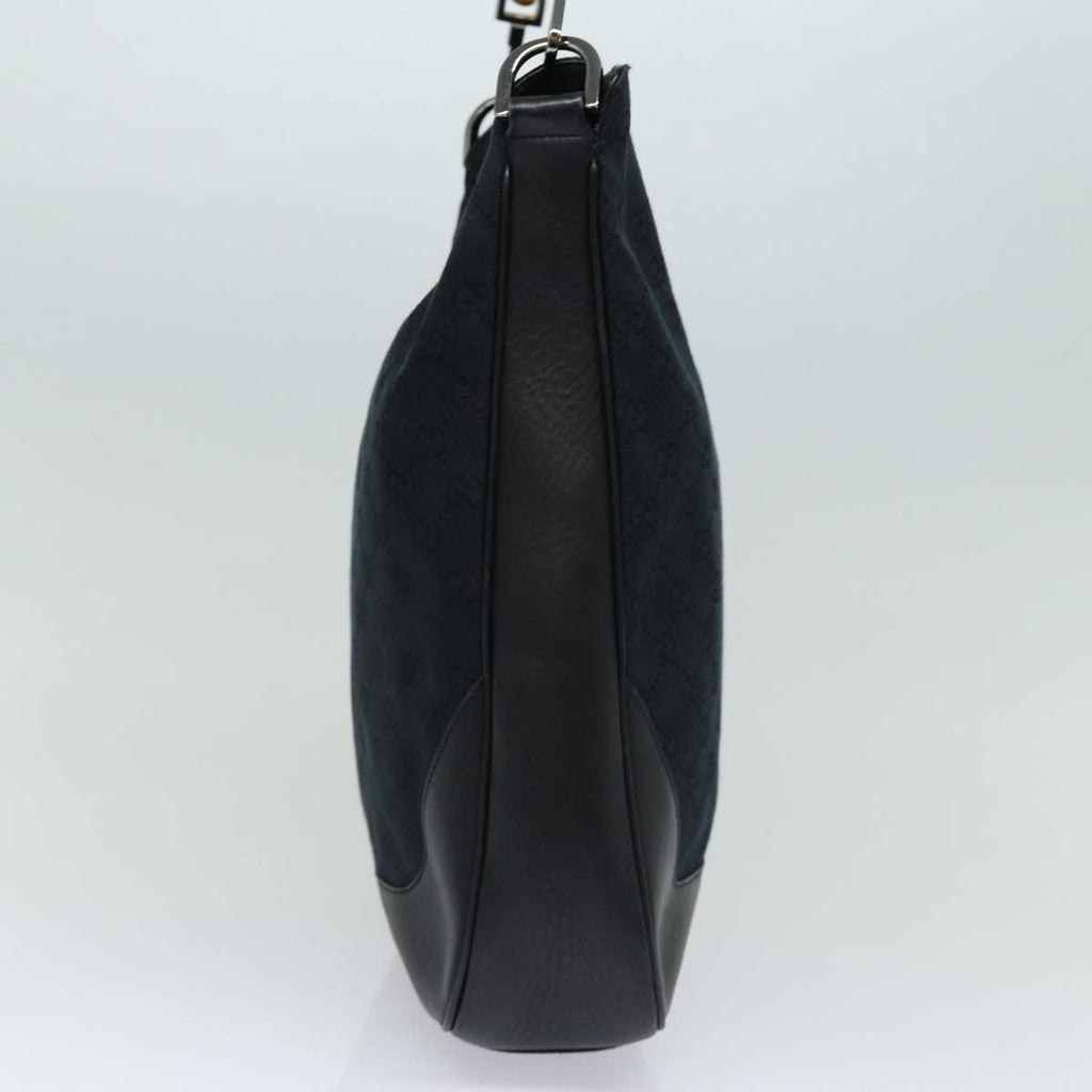 Gucci Bamboo Shoulder Bag Gg Canvas Black Canvas Shoulder Bag Bag (Pre-Owned)