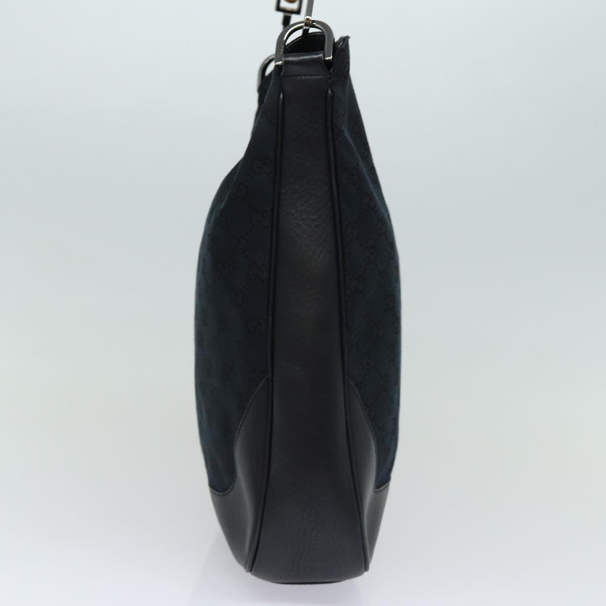 Gucci Bamboo Shoulder Bag Gg Canvas Black Canvas Shoulder Bag Bag (Pre-Owned)