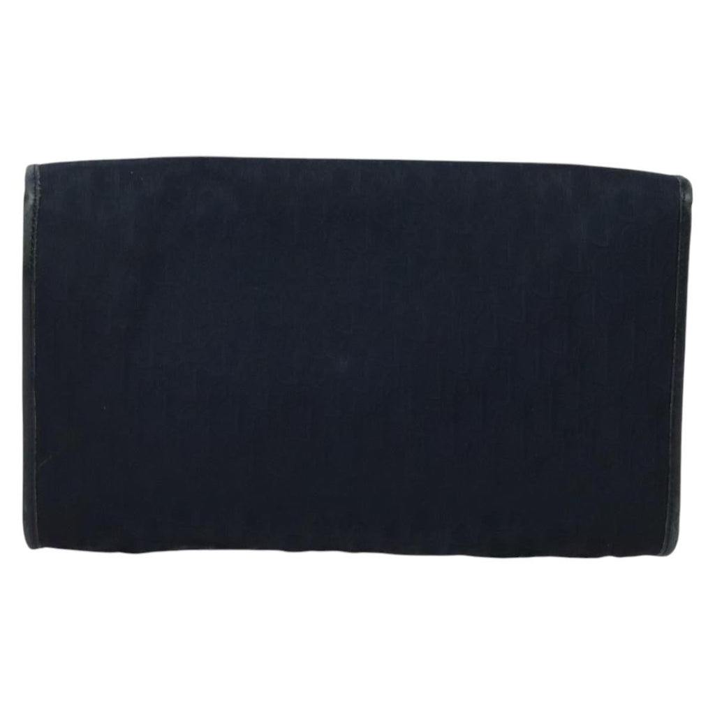 Christian Dior Vintage Chain Flap Shoulder Bag Diorissimo Canvas Navy Canvas Shoulder Bag Bag (Pre-Owned)