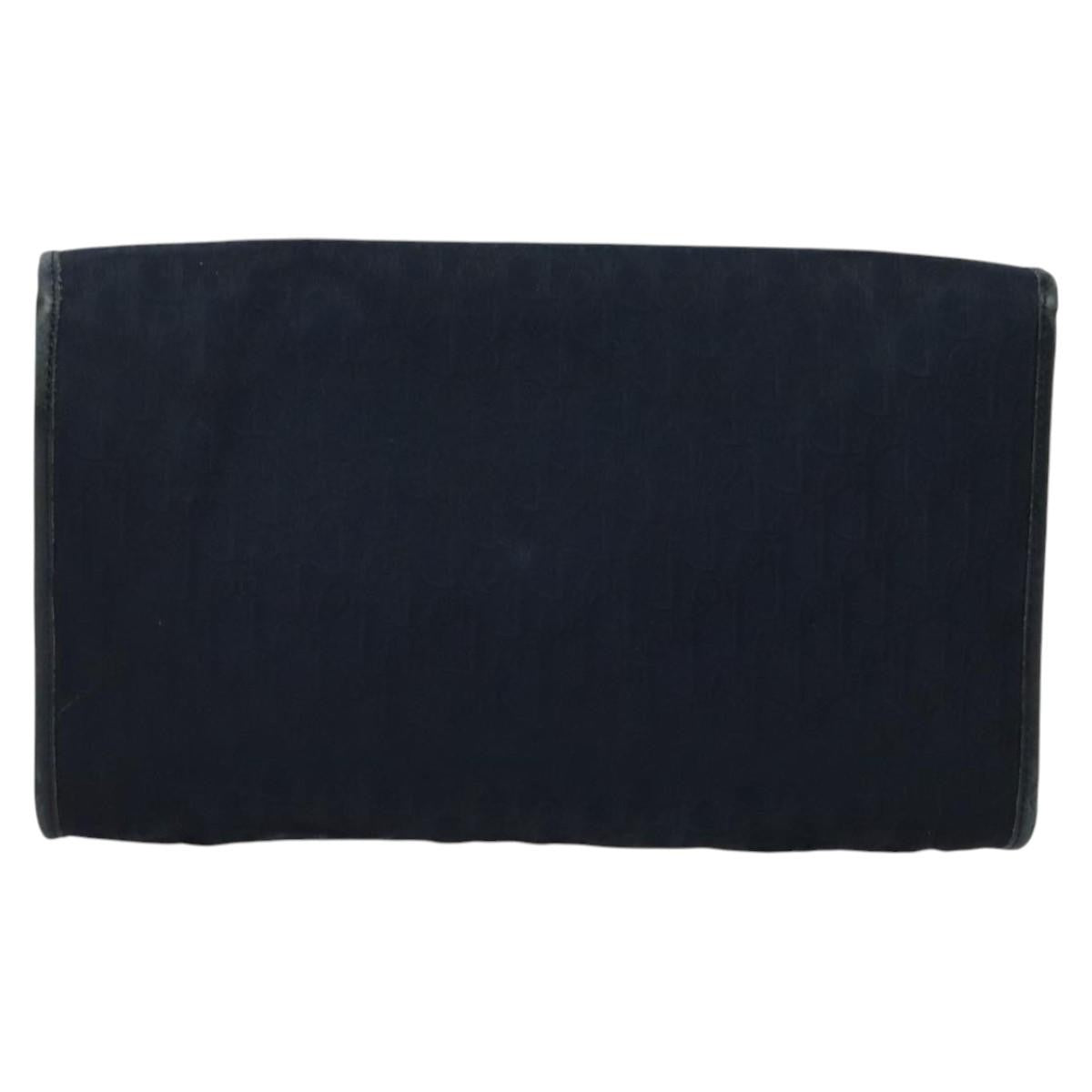 Christian Dior Vintage Chain Flap Shoulder Bag Diorissimo Canvas Navy Canvas Shoulder Bag Bag (Pre-Owned)