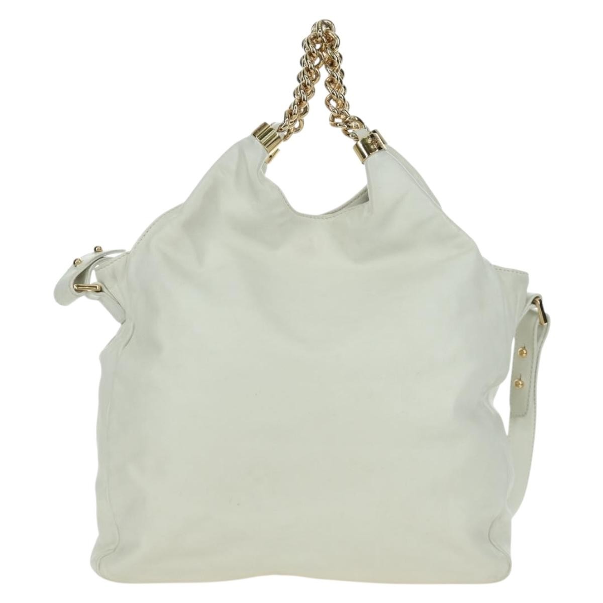 Chanel Rodeo Drive Hobo Leather White Leather Handbag