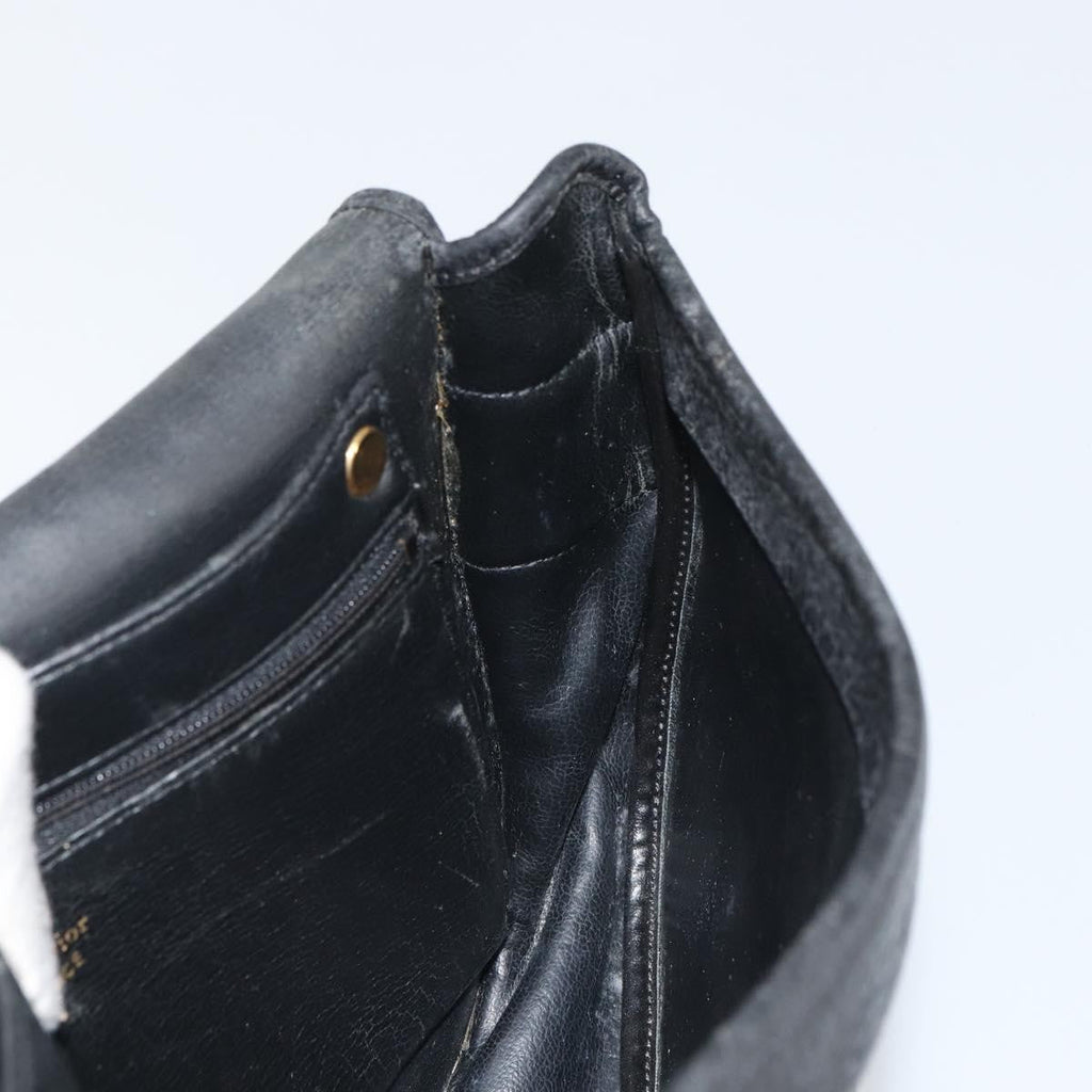 Christian Dior Vintage Shoulder Bag Leather Black Leather Shoulder Bag Bag (Pre-Owned)