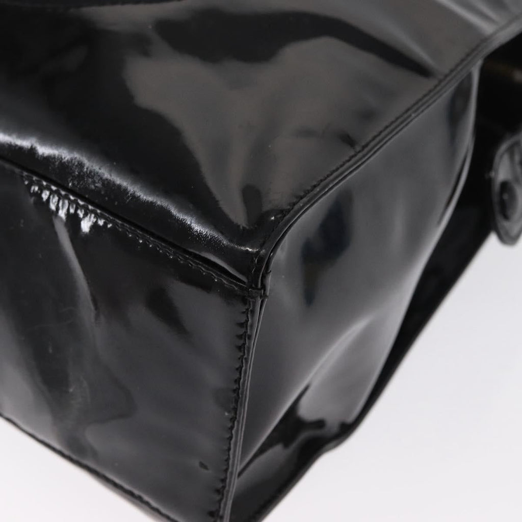 Chanel Vintage Timeless Chain Shoulder Bag Patent Black Patent_Leather Shoulder Bag Bag