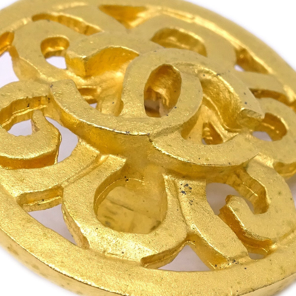 Chanel Cc Round Earrings Metal Gold Gold_Plated Earrings Jewelry