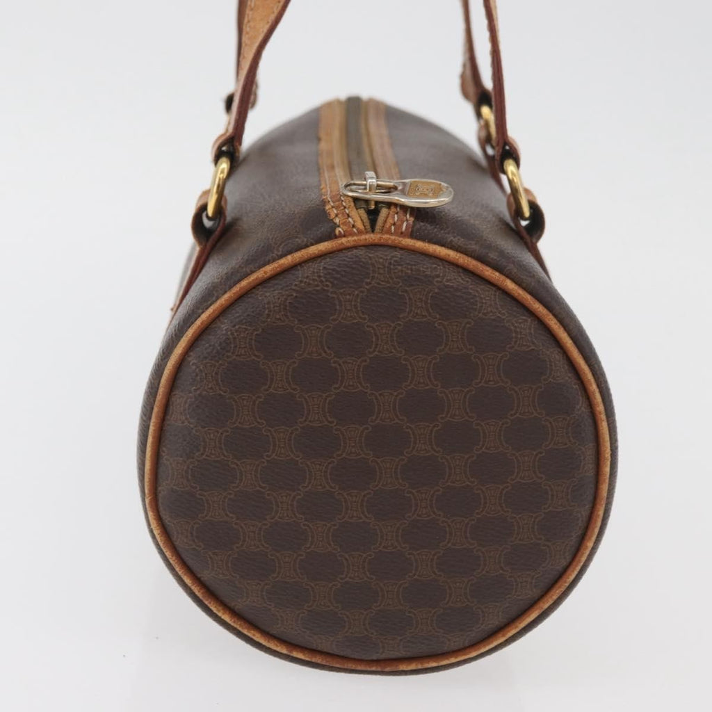 Celine Vintage Macadam Shoulder Bag Canvas And Leather Brown Canvas Shoulder Bag Bag