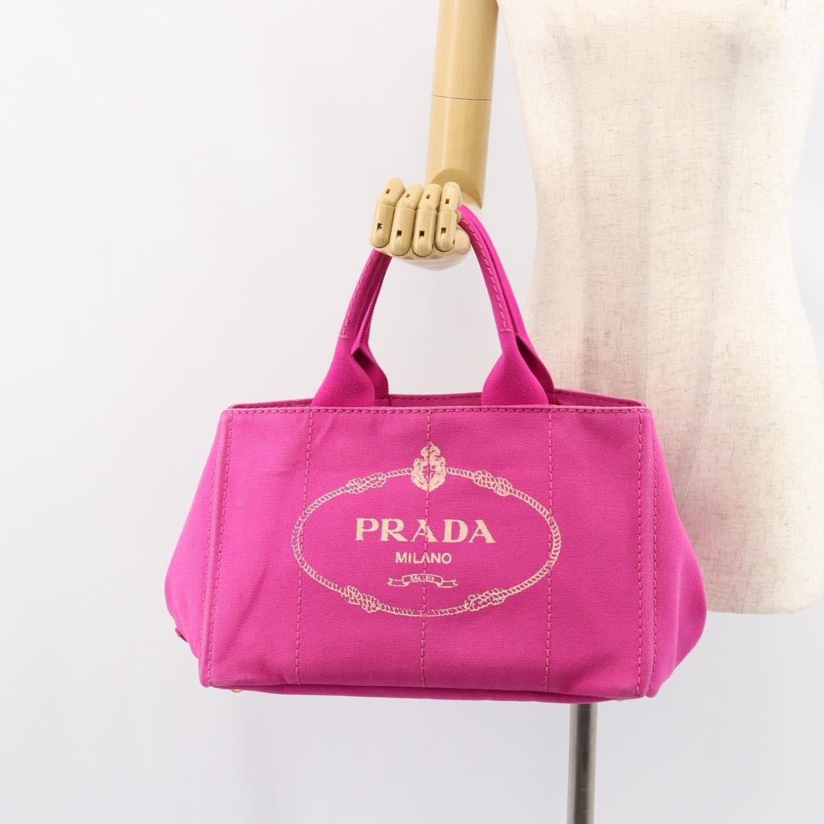 Prada Canapa Tote Canvas Pink Canvas Tote Bag Bag
