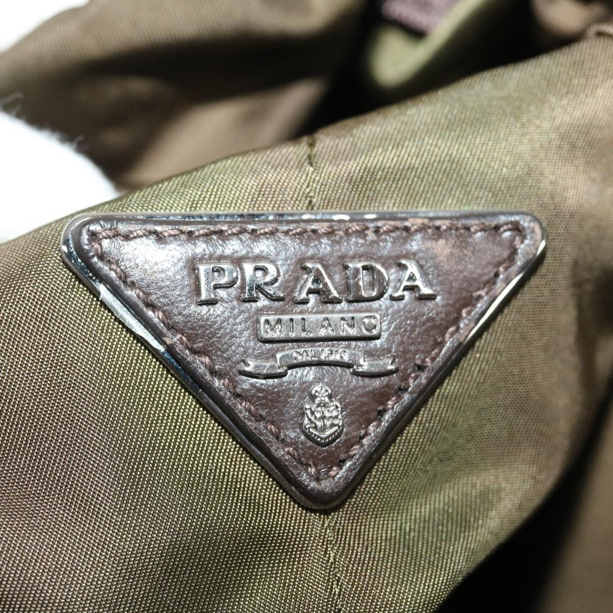 Prada Convertible Double Tote Tessuto Khaki Nylon Tote Bag Bag