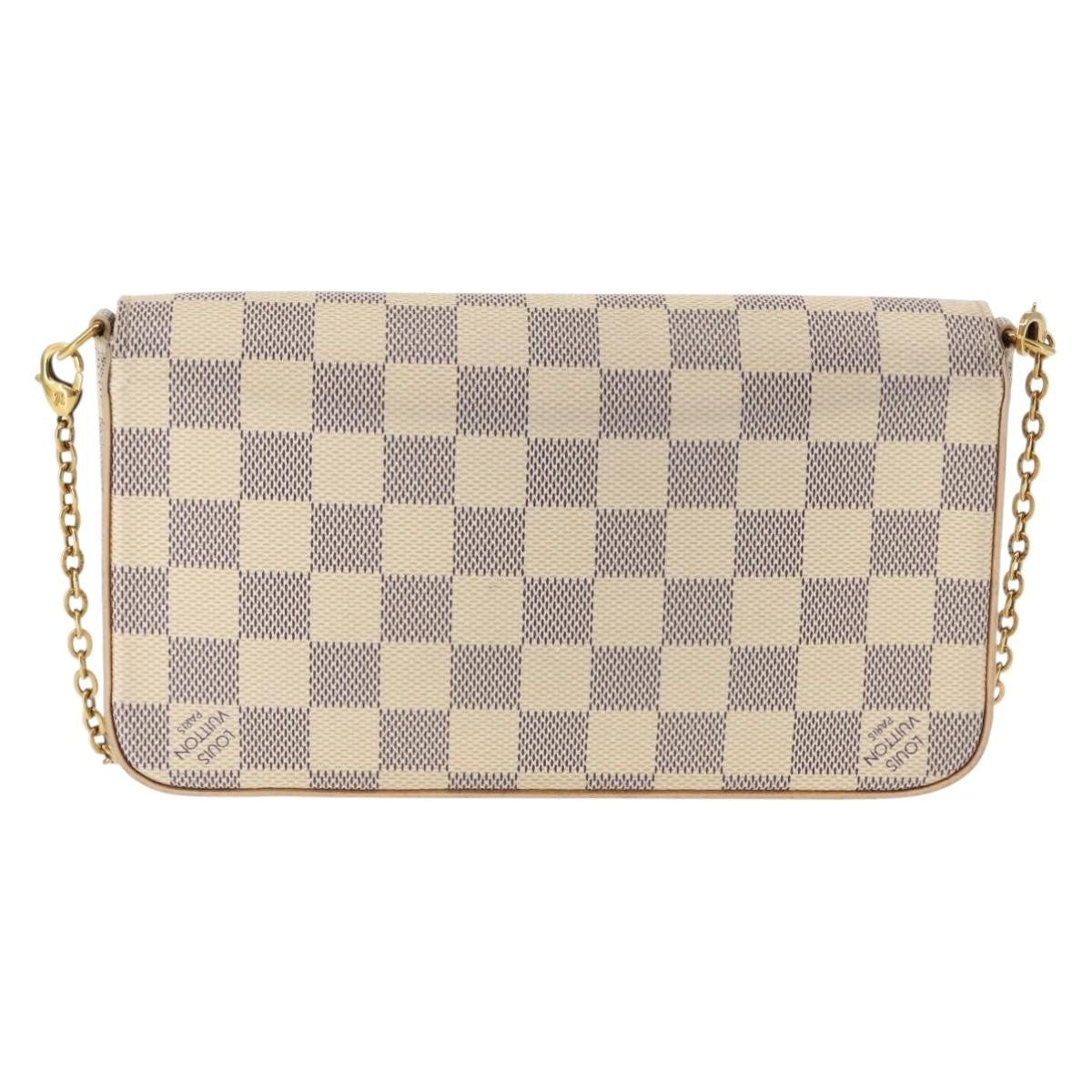 Louis Vuitton Felicie Pochette Damier White Canvas Clutche & Pouche Bag