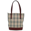 Burberry Nova Check Tote Canvas And Leather Beige Canvas Tote Bag