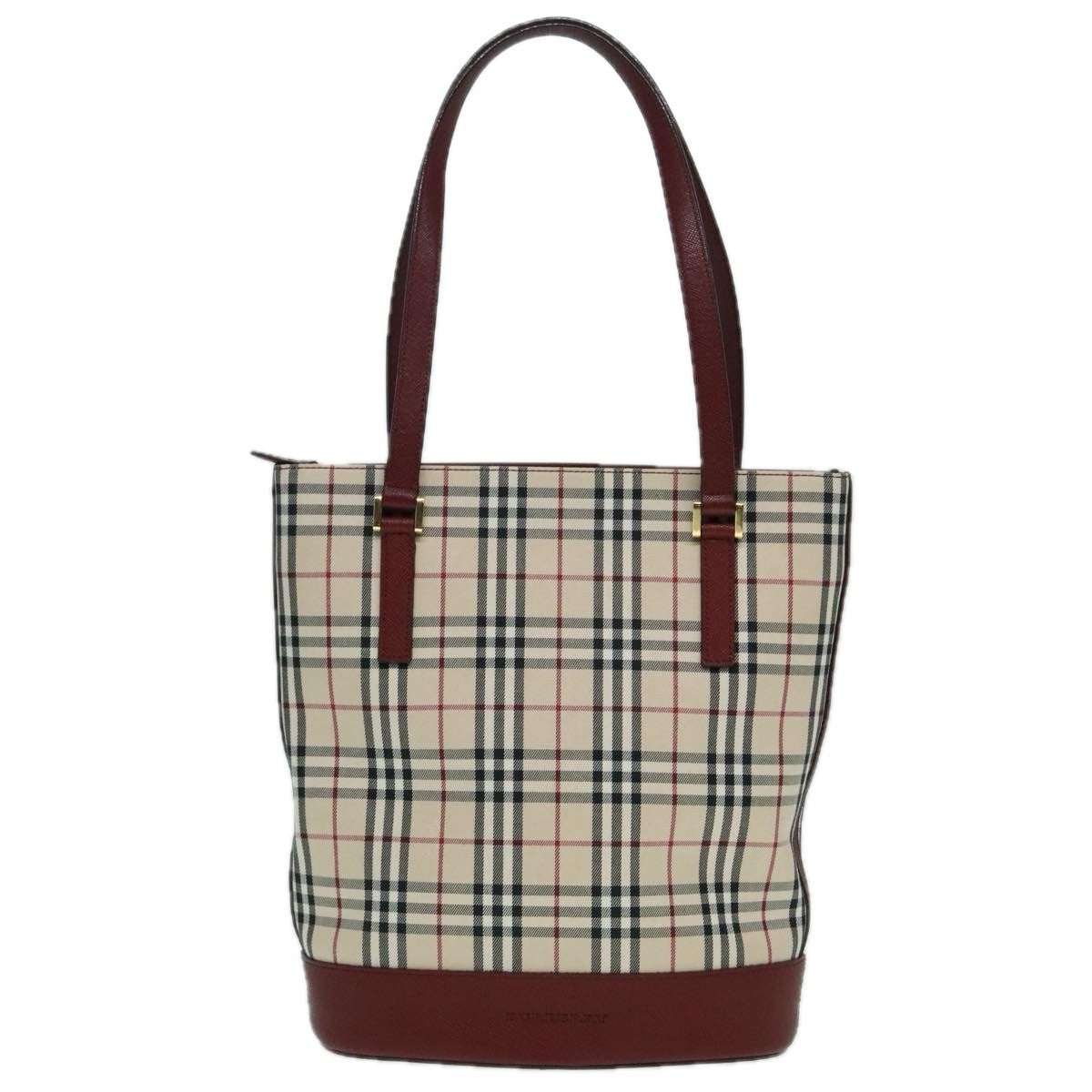 Burberry Nova Check Tote Canvas And Leather Beige Canvas Tote Bag