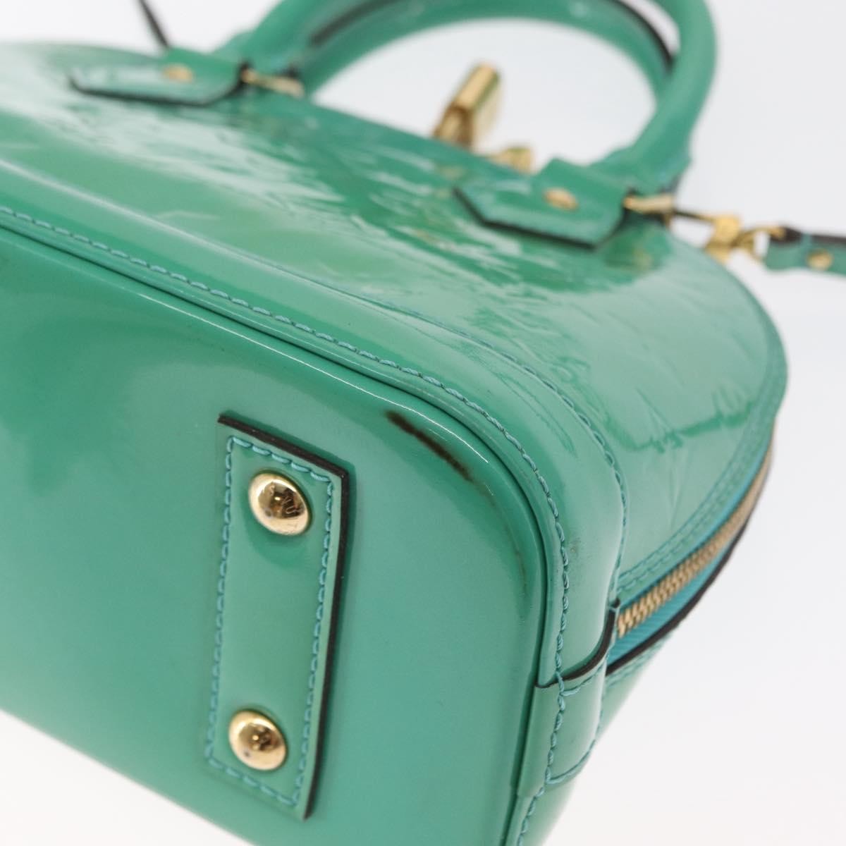 Louis Vuitton Alma Handbag Monogram Vernis Blue Patent_Leather Handbag