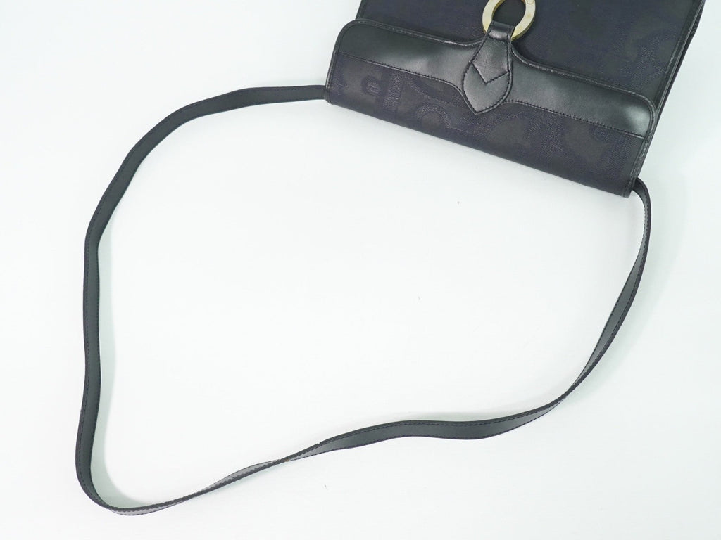 Christian Dior Trotter Shoulder Bag Canvas Navy Canvas Shoulder Bag Bag (Pre-Owned)