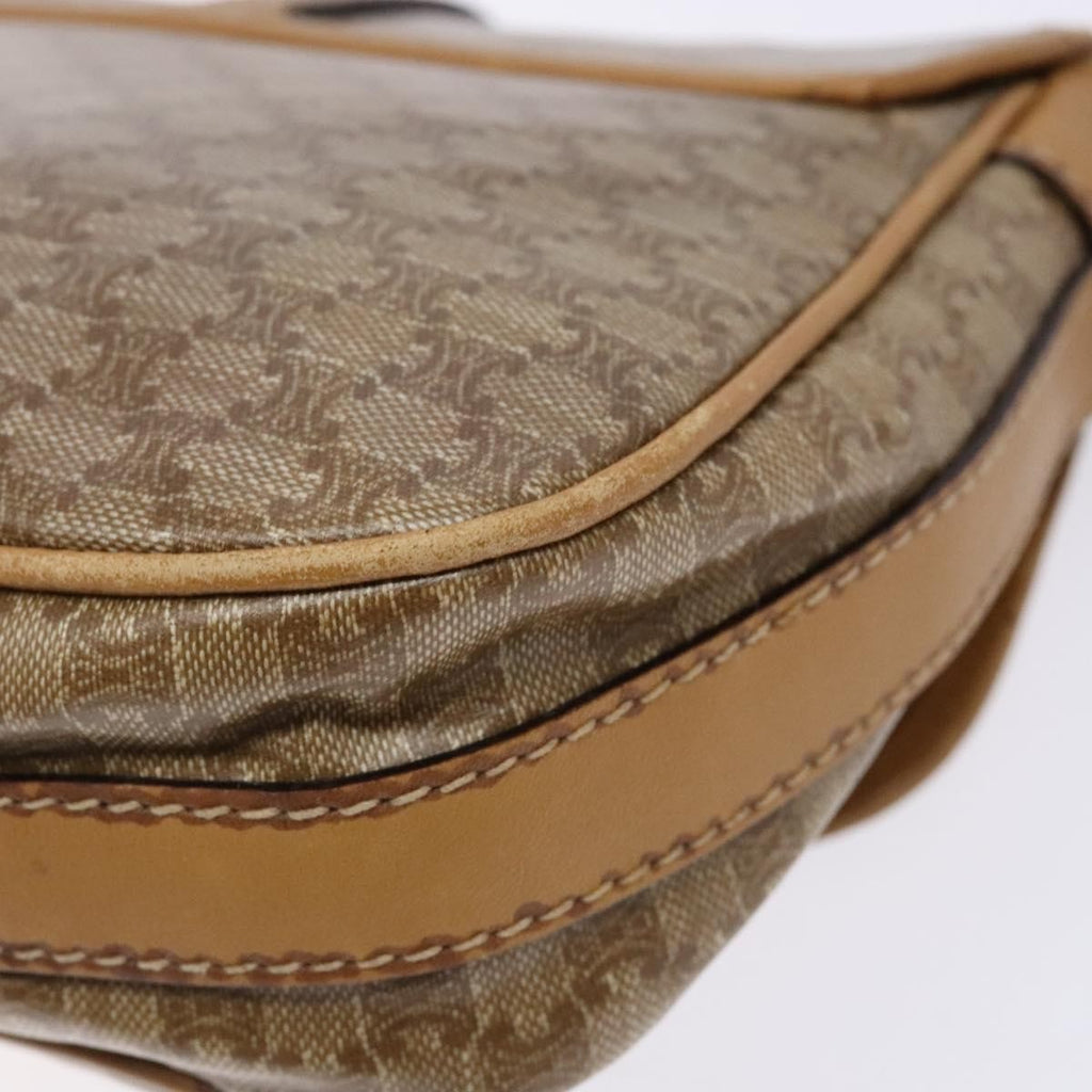 Celine Macadam Shoulder Bag Pvc Leather Beige Canvas Bag