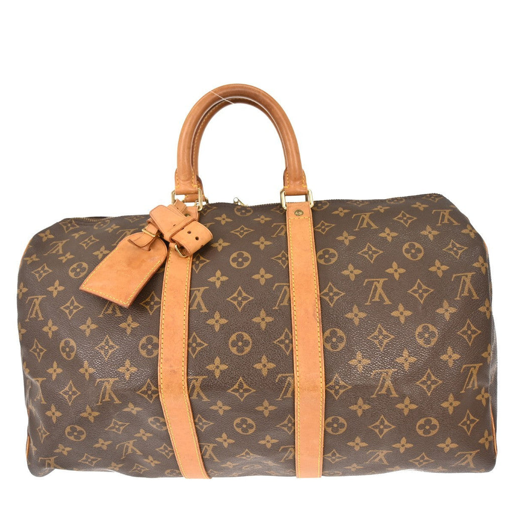 Louis Vuitton Keepall Bag Monogram Canvas Brown Canvas Travel Bag