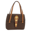 Celine Vintage Macadam Handbag Canvas And Leather Brown Canvas Handbag