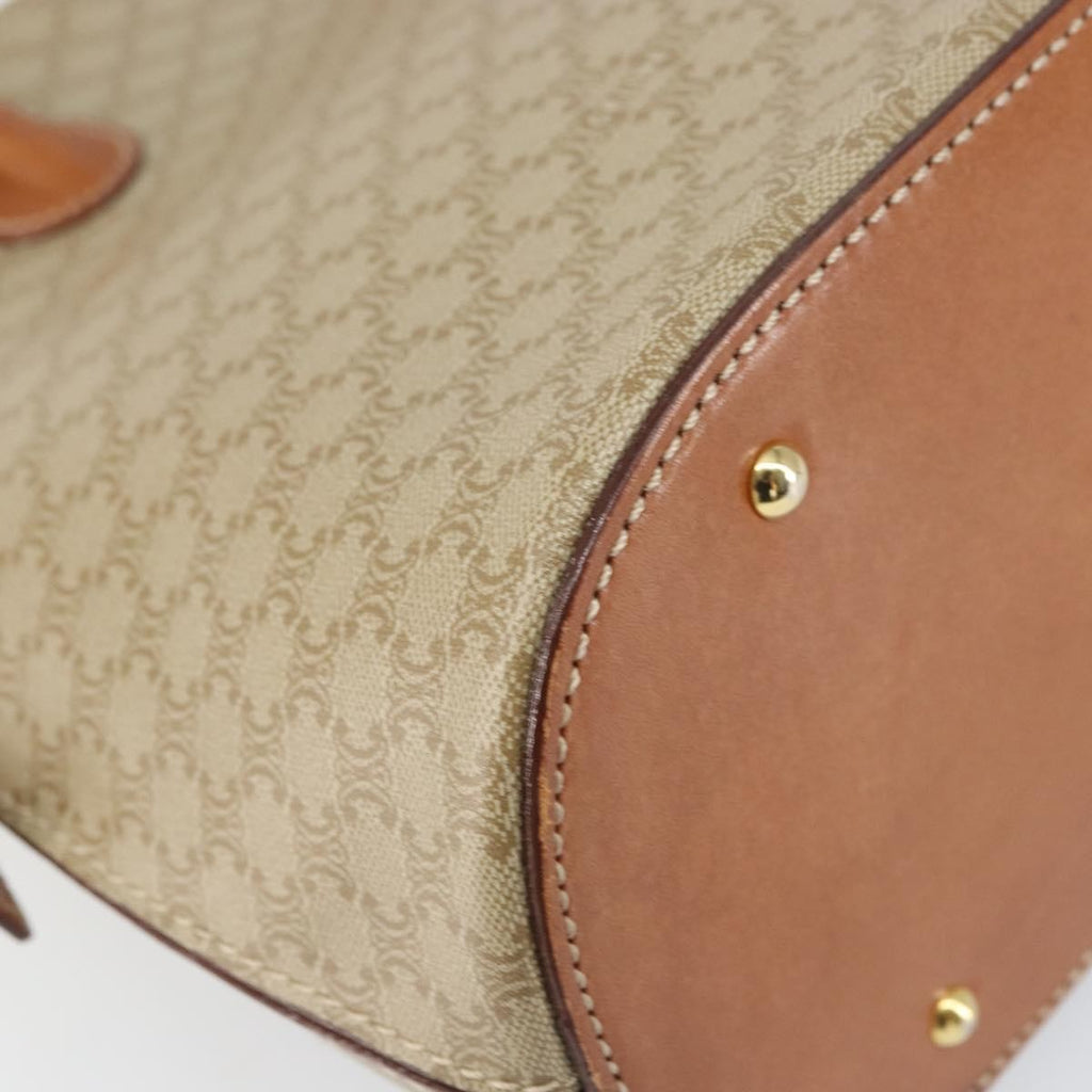 Celine Vintage Macadam Handbag Canvas And Leather Beige Canvas Handbag
