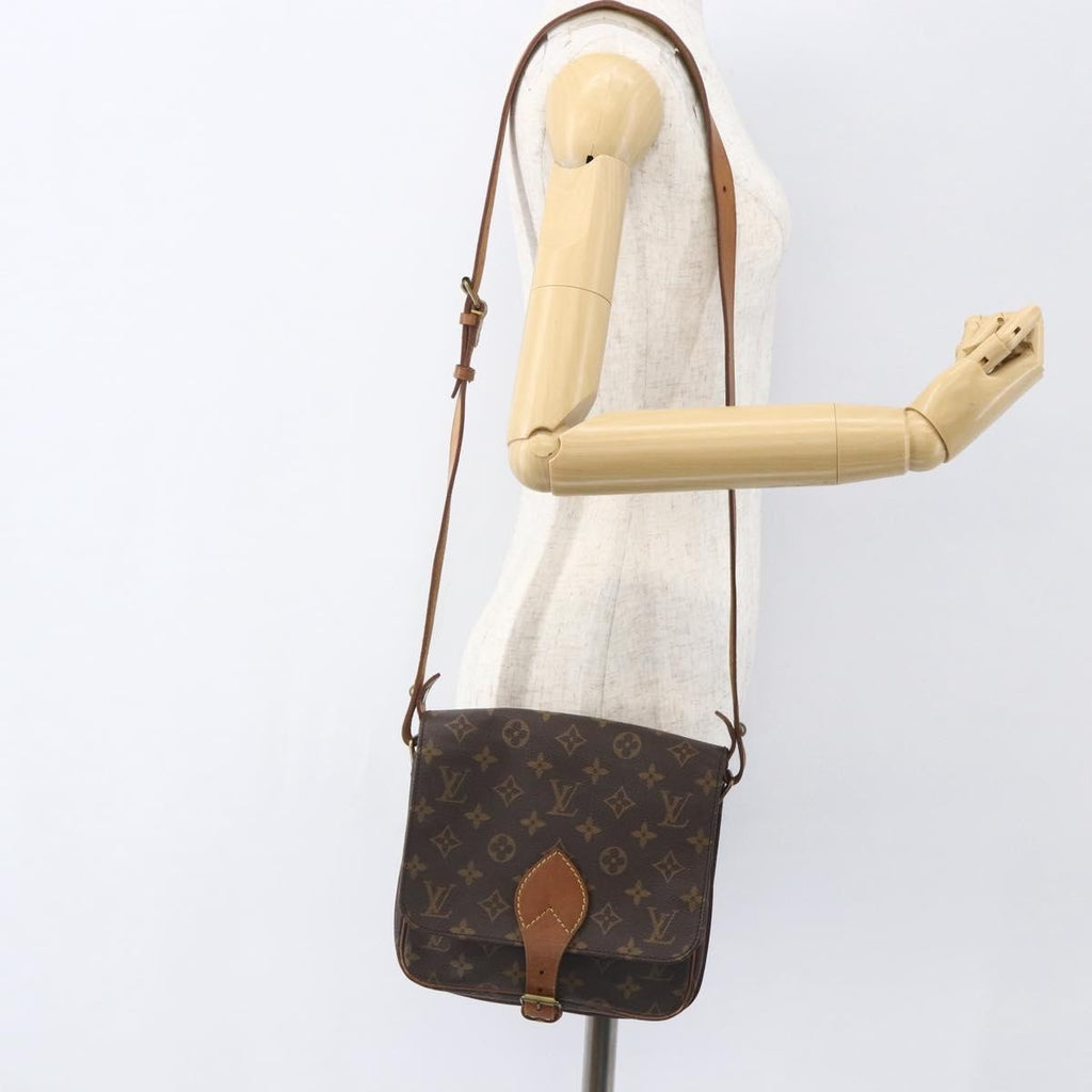 Louis Vuitton Cartouchiere Handbag Monogram Canvas Brown Canvas Shoulder Bag