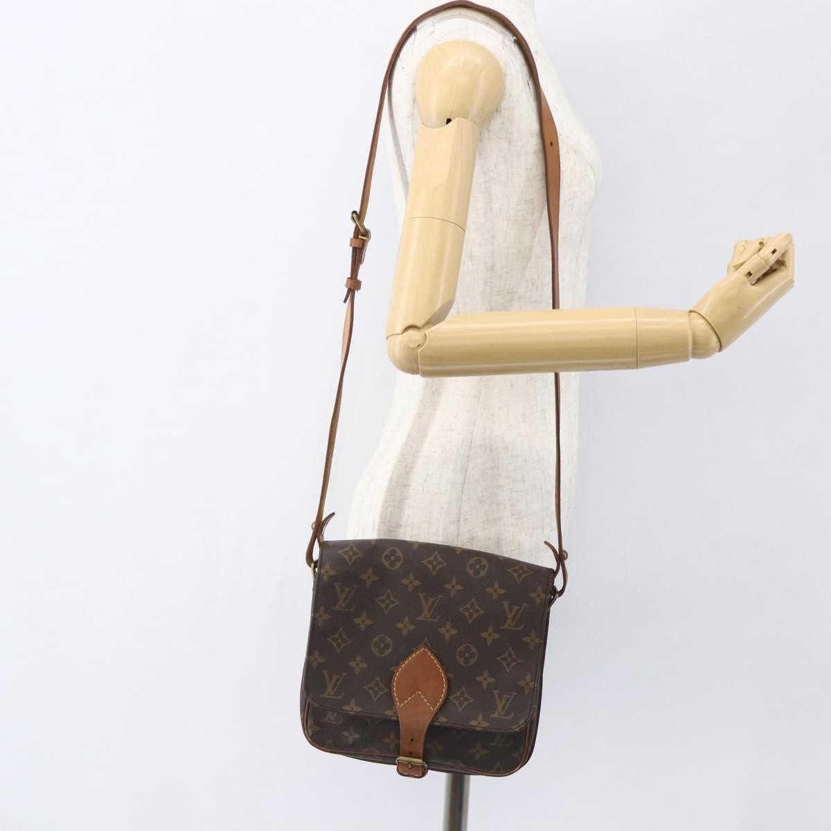 Louis Vuitton Cartouchiere Handbag Monogram Canvas Brown Canvas Shoulder Bag