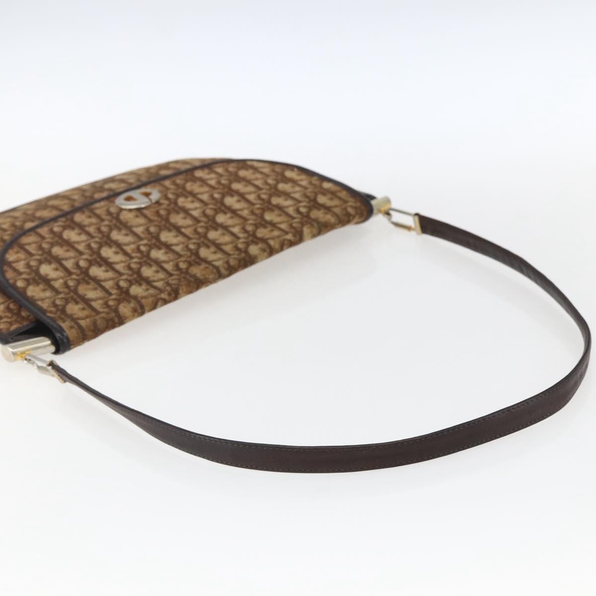 Christian Dior Vintage Trotter Shoulder Bag Canvas Brown Canvas Shoulder Bag Bag (Pre-Owned)