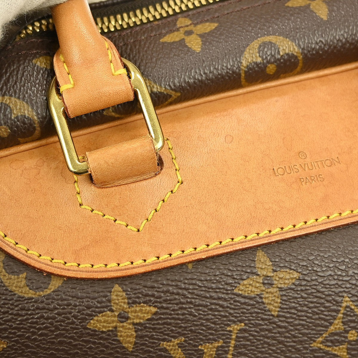 Louis Vuitton Deauville Handbag Monogram Canvas Brown Canvas Handbag
