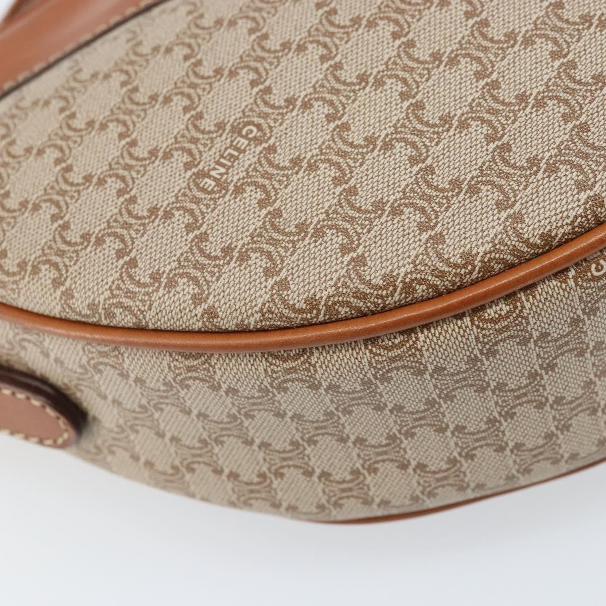 Celine Vintage Macadam Shoulder Bag Canvas And Leather Beige Canvas Shoulder Bag Bag