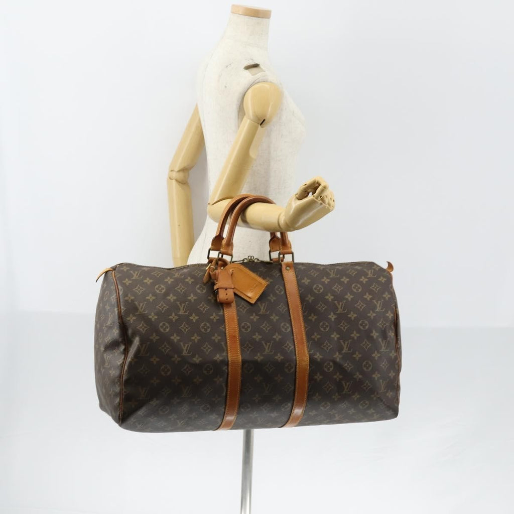 Louis Vuitton Keepall Bag Monogram Canvas Brown Canvas Travel Bag