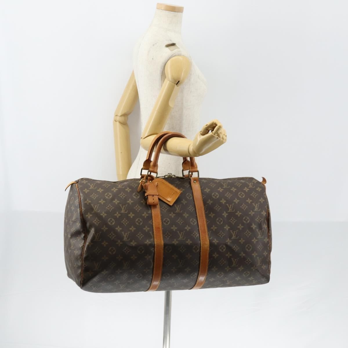 Louis Vuitton Keepall Bag Monogram Canvas Brown Canvas Travel Bag