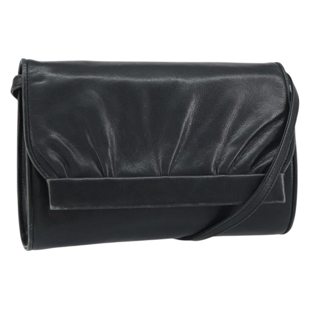 Gucci Vintage Shoulder Bag Leather Black Leather Shoulder Bag Bag (Pre-Owned)
