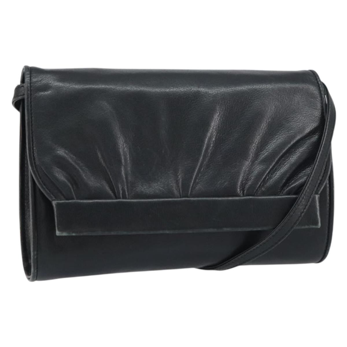 Gucci Vintage Shoulder Bag Leather Black Leather Shoulder Bag Bag (Pre-Owned)
