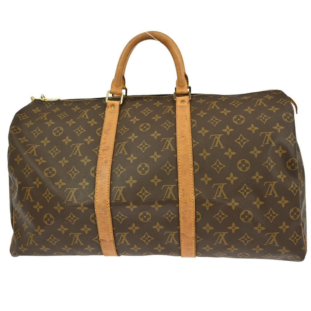 Louis Vuitton Keepall Bag Monogram Canvas Brown Canvas Travel Bag