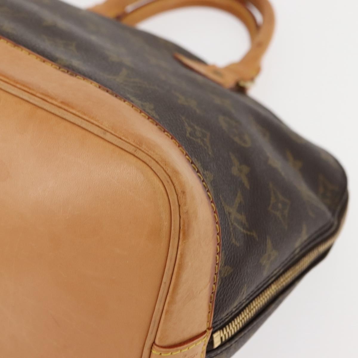 Louis Vuitton Alma Handbag Monogram Canvas Brown Canvas Handbag