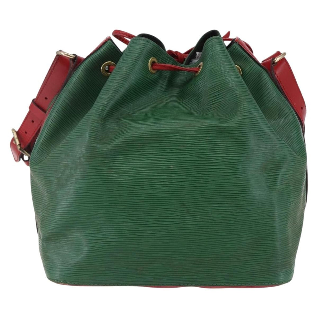 Louis Vuitton Petit Noe Handbag Two Tone Epi Leather Green Leather Bag