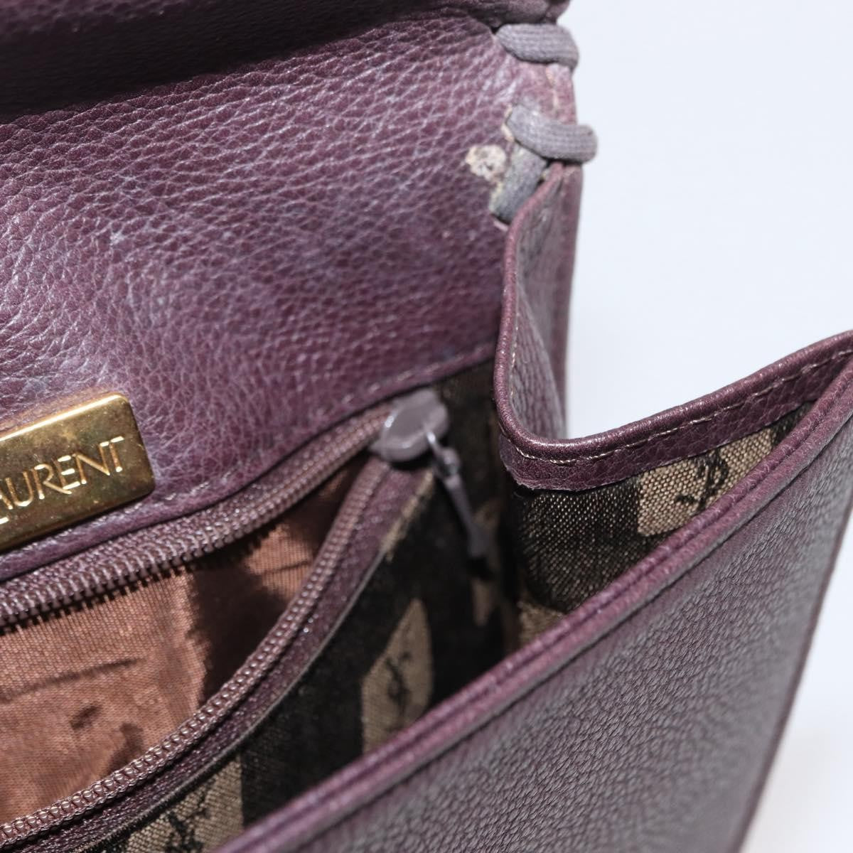 Saint Laurent Vintage Shoulder Bag Leather Purple Leather Shoulder Bag Bag (Pre-Owned)