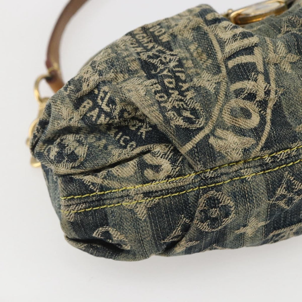 Louis Vuitton Pleaty Raye Handbag Striped Monogram Denim Blue Denim_Jeans Shoulder Bag