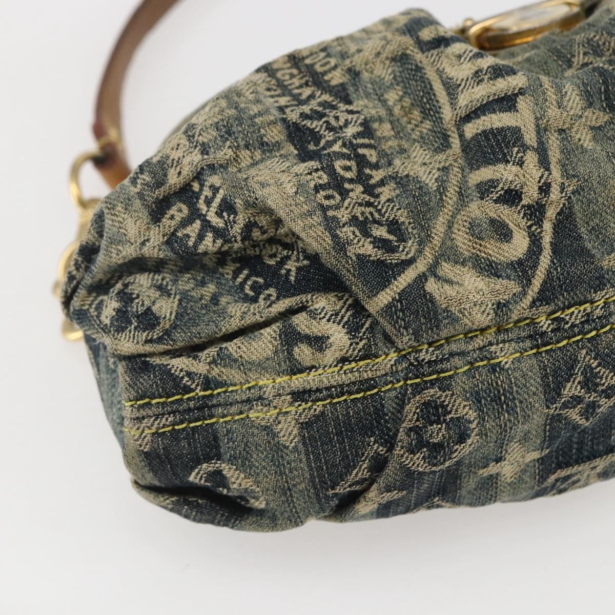 Louis Vuitton Pleaty Raye Handbag Striped Monogram Denim Blue Denim_Jeans Shoulder Bag