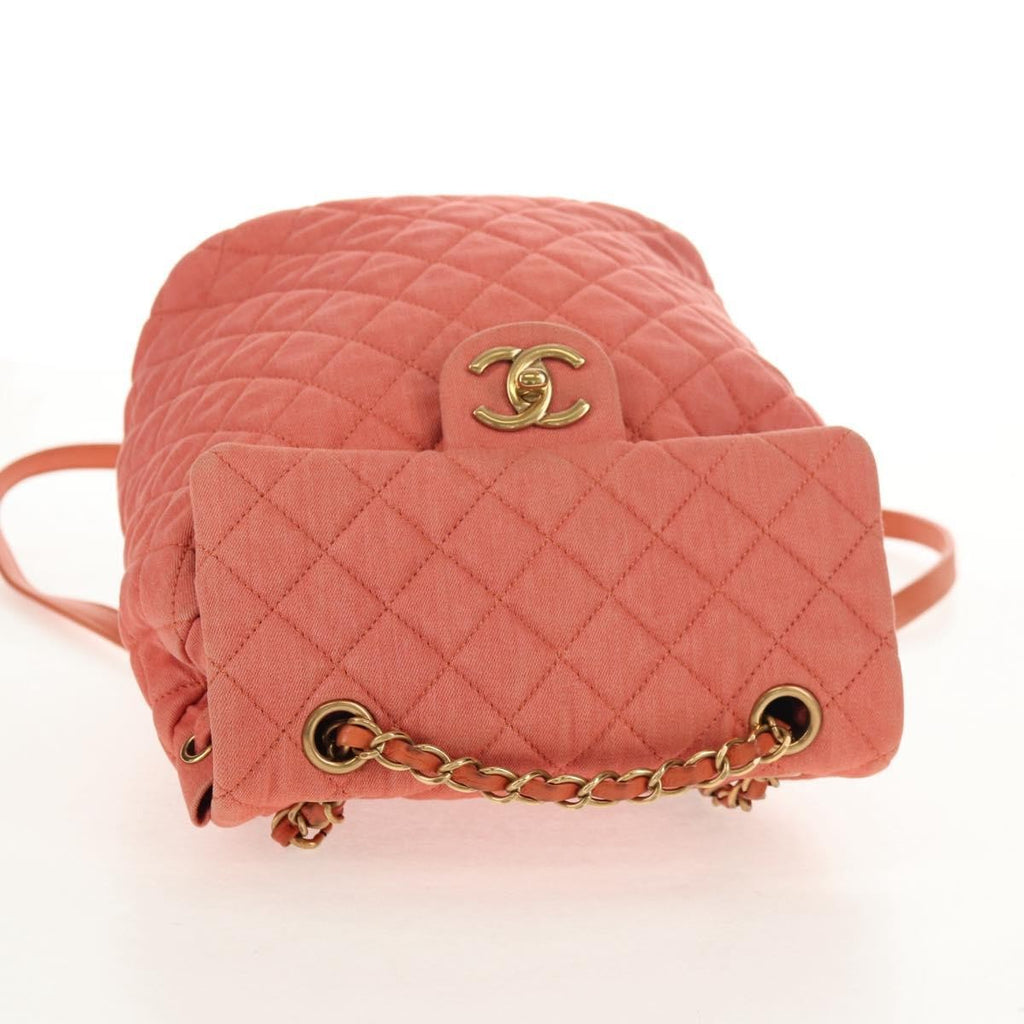 Chanel Vintage Flap Backpack Denim Pink Denim_Jeans Backpack Bag