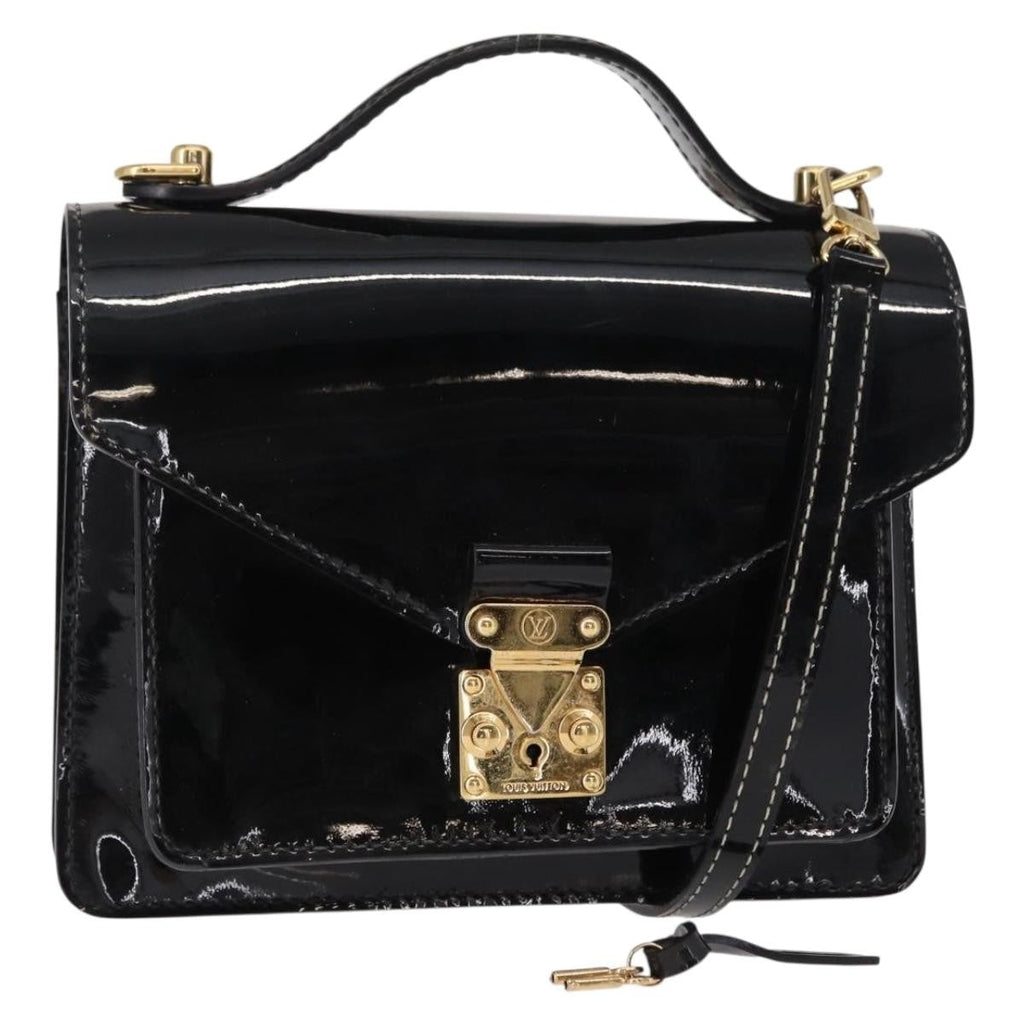 Louis Vuitton Monceau Handbag Vernis Black Patent_Leather Handbag