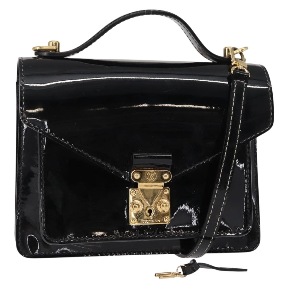 Louis Vuitton Monceau Handbag Vernis Black Patent_Leather Handbag