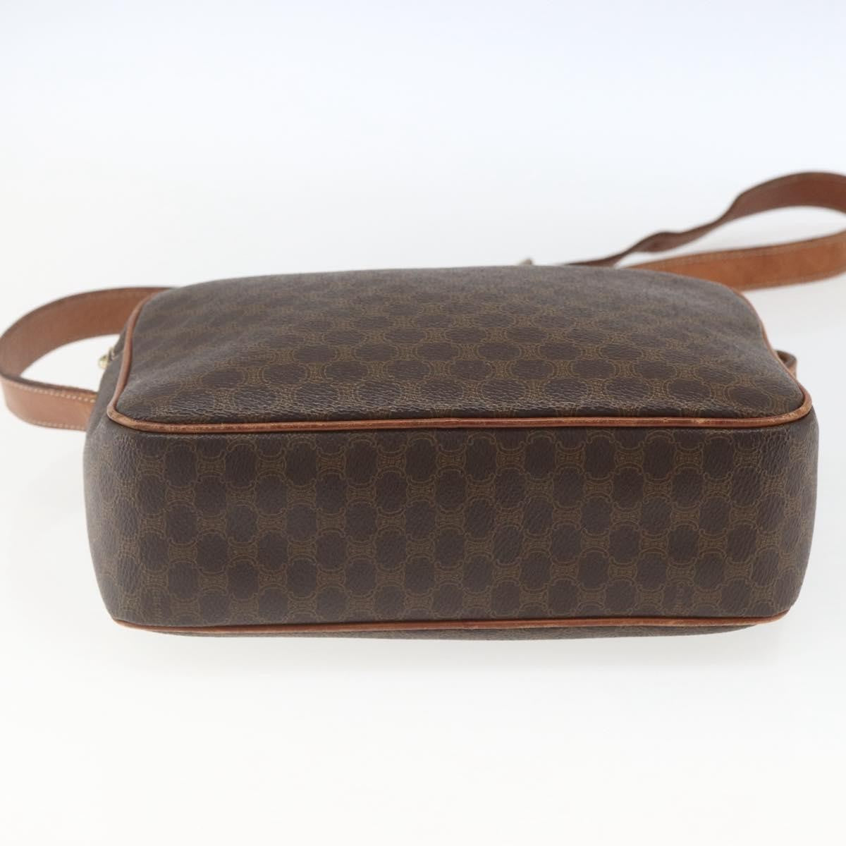 Celine Vintage Macadam Shoulder Bag Canvas Brown Canvas Shoulder Bag Bag