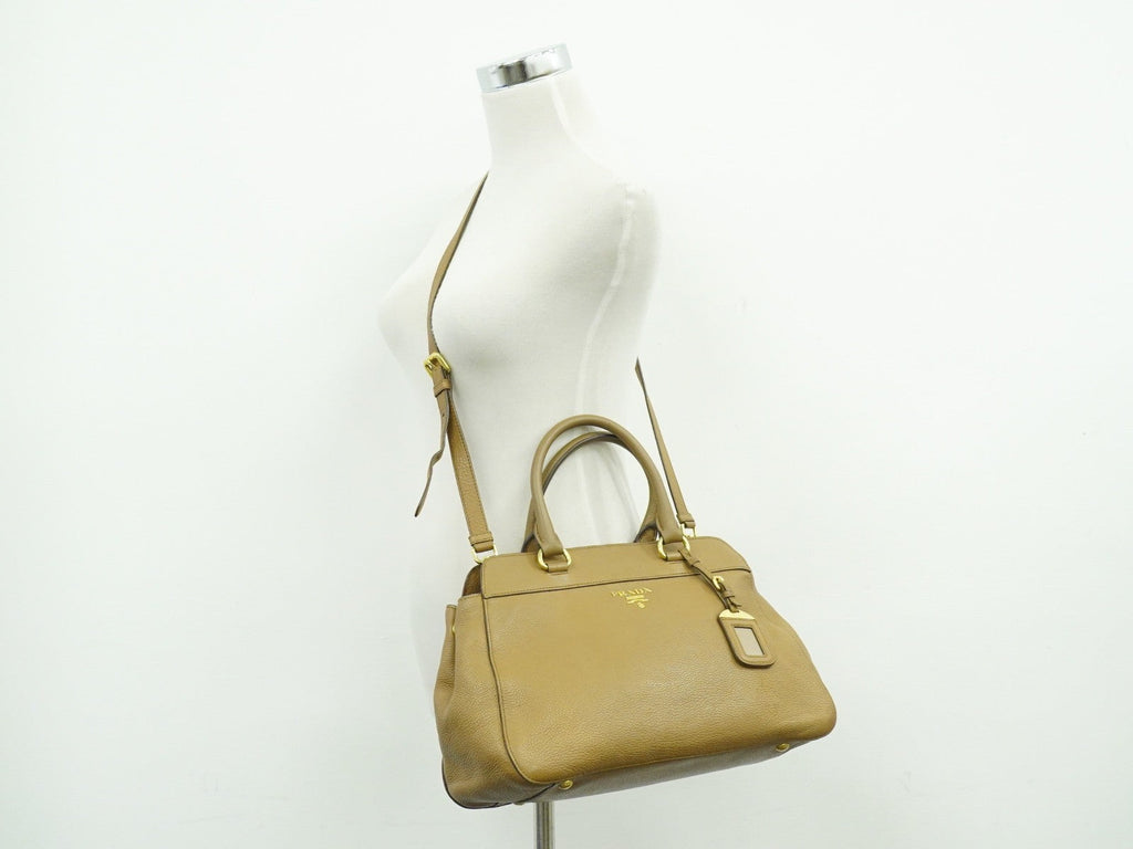 Prada Vintage Handbag Leather Beige Leather Handbag