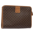 Celine Macadam Pochette Canvas And Leather Brown Canvas Clutche & Pouche Bag