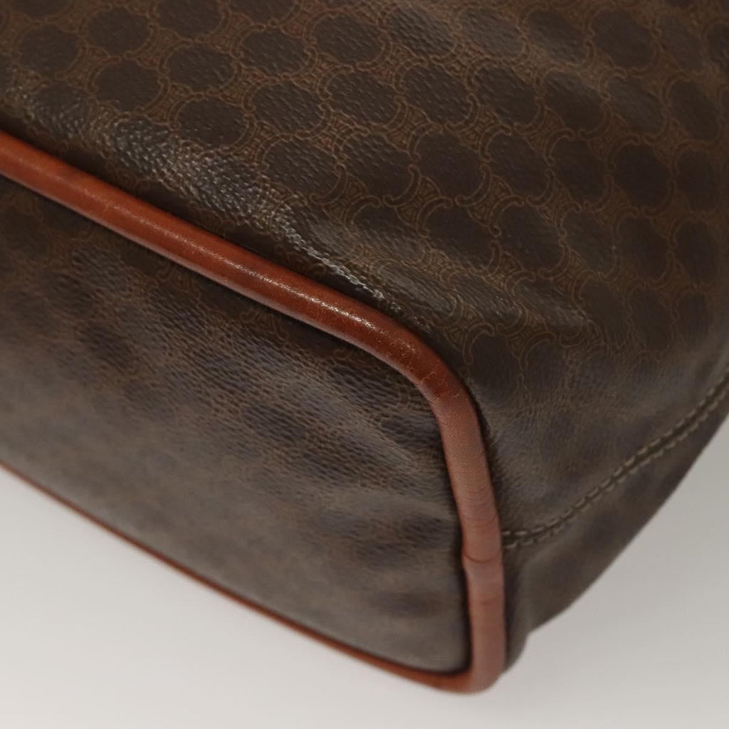 Celine Macadam Handbag Macadam With Leather Brown Canvas Handbag