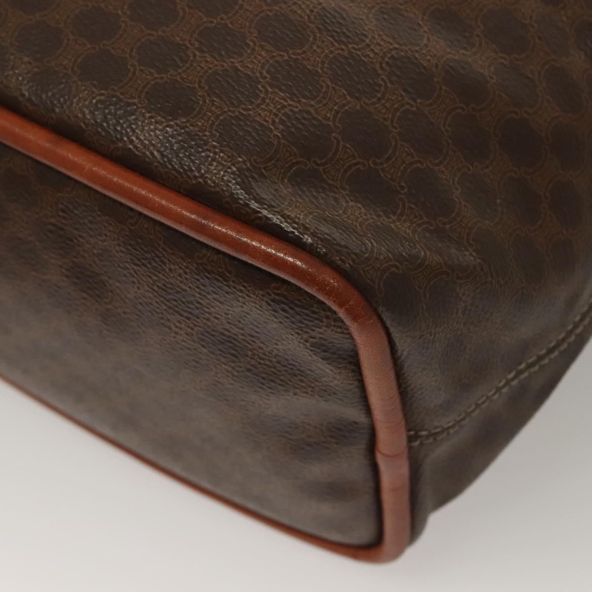 Celine Macadam Handbag Macadam With Leather Brown Canvas Handbag