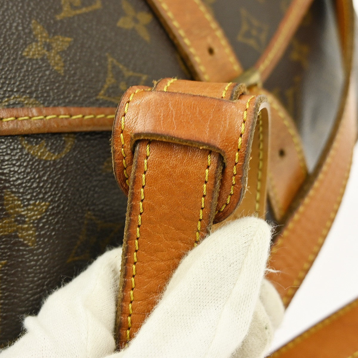 Louis Vuitton Saumur Handbag Monogram Canvas Brown Canvas Shoulder Bag
