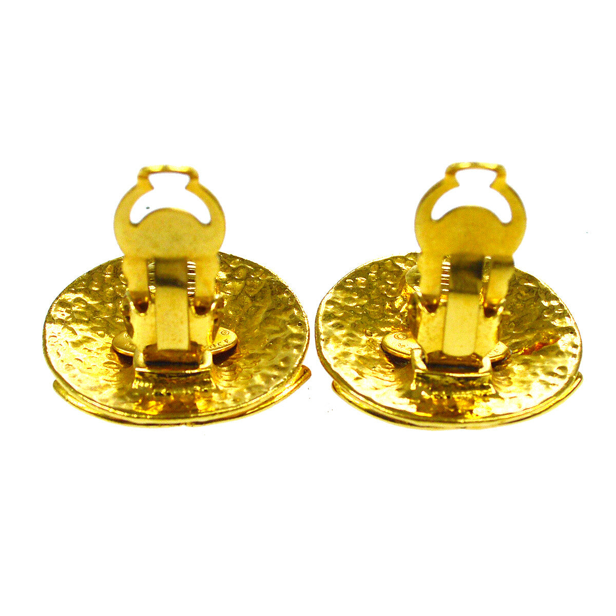 Chanel Cc Button Clip-On Earrings Metal Gold Gold_Plated Earrings Jewelry