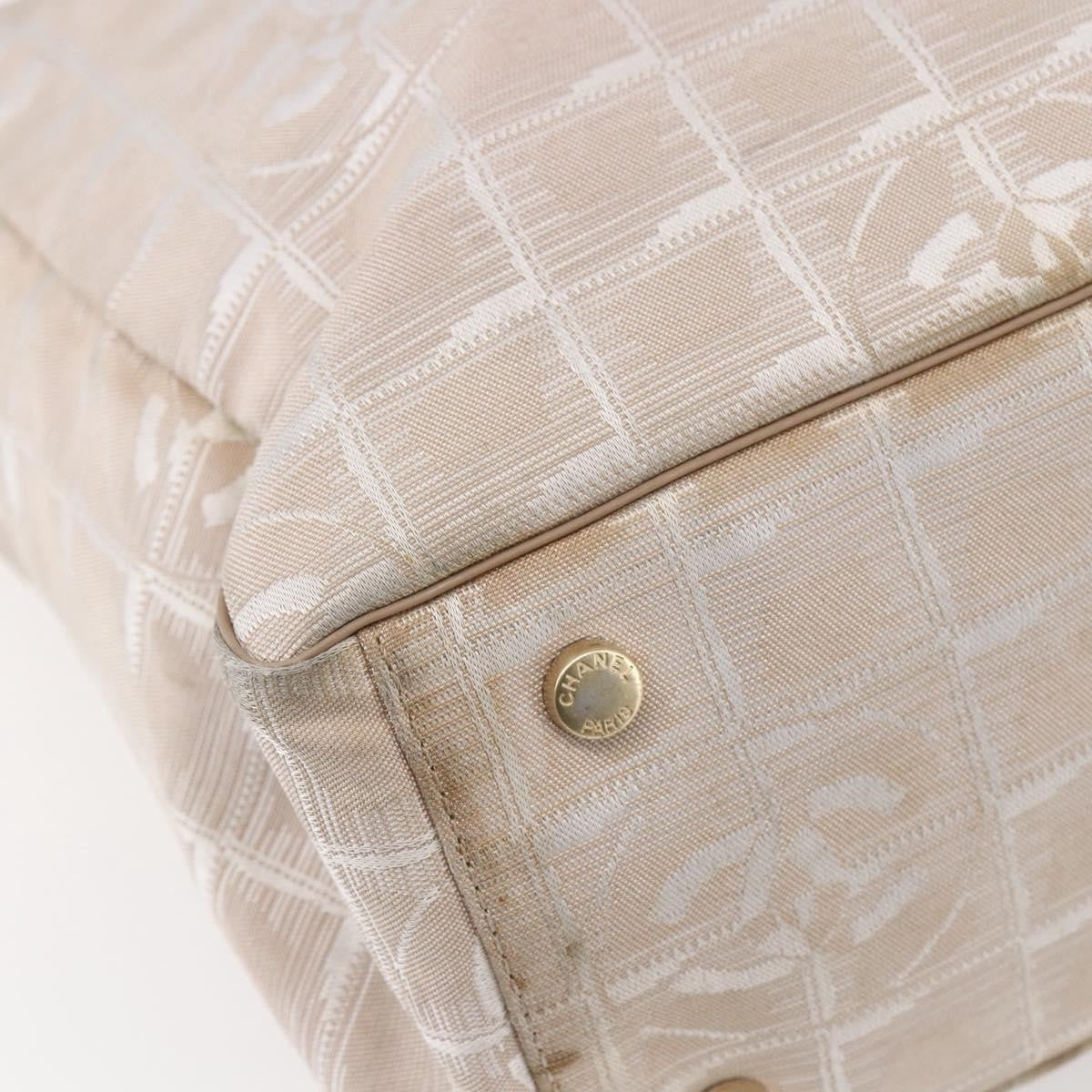 Chanel Travel Line Tote Nylon Beige Nylon Tote Bag Bag