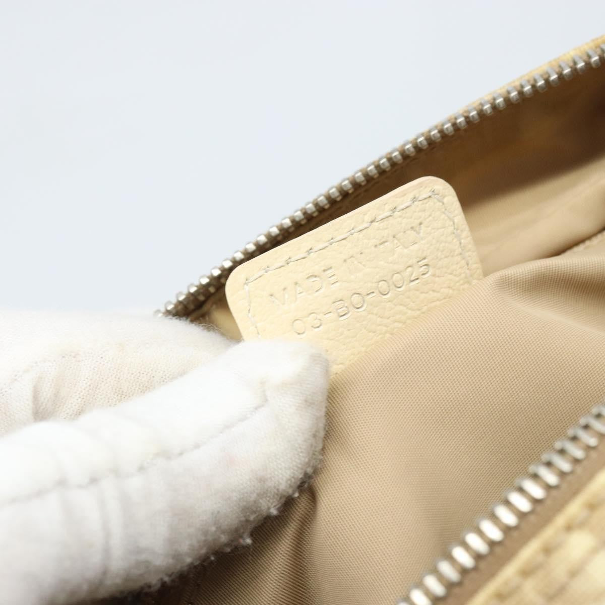 Christian Dior Vintage Crossbody Bag Embroidered Diorissimo Canvas Beige Canvas Shoulder Bag Bag (Pre-Owned)